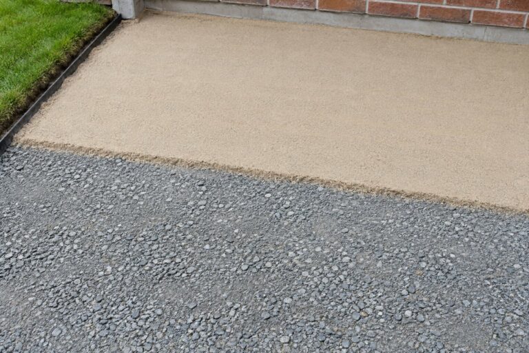 AI generated illustration of compacted aggregate with a thin layer of screeded bedding sand